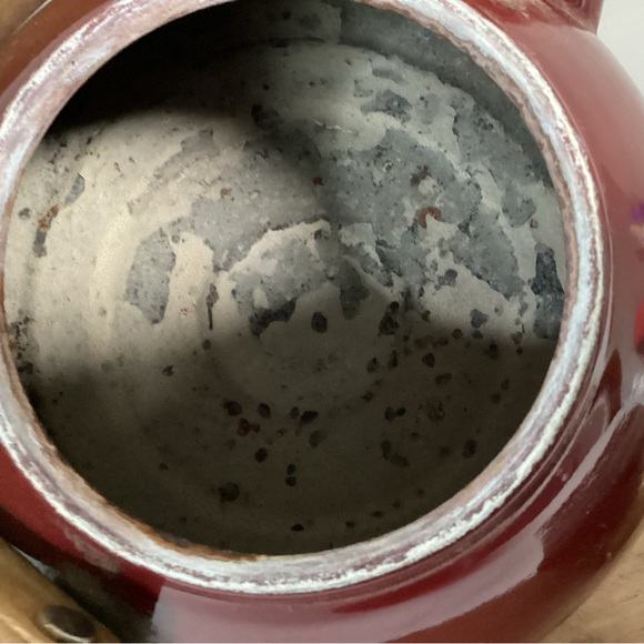 Vintage - MCM - Danish Red Enamel Tea Pot / Kettle - Wood Handle & Knob - Rare - Picture 8 of 13